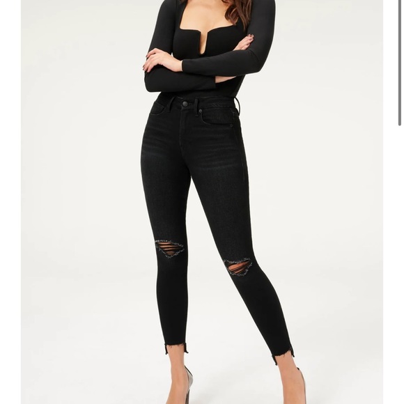 Good American Denim - Good American Good Legs Crop Black Size 8/29